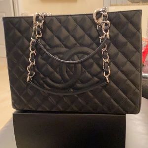 CHANEL Bags Chanel Gst Bag Black Caviar Silver Hardware Nwt